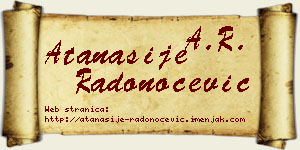 Atanasije Radonoćević vizit kartica